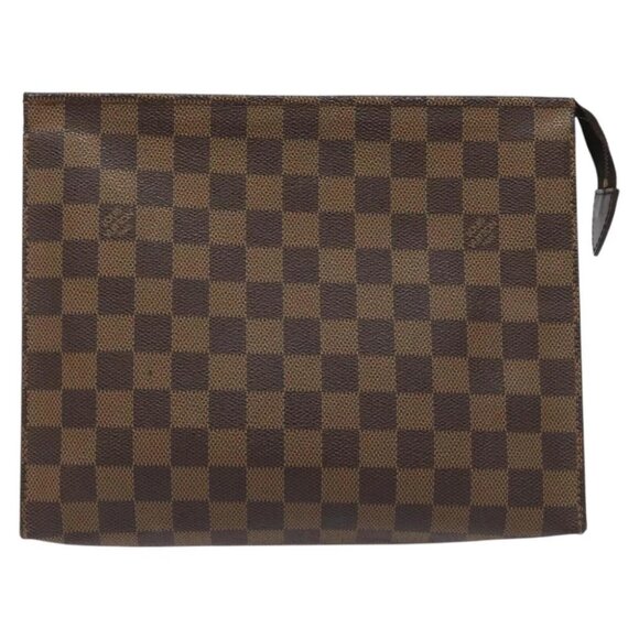 LOUIS VUITTON Damier Ebene Poche Toilette 26 Pouch N47543 LV Auth 113078 - Picture 1 of 14